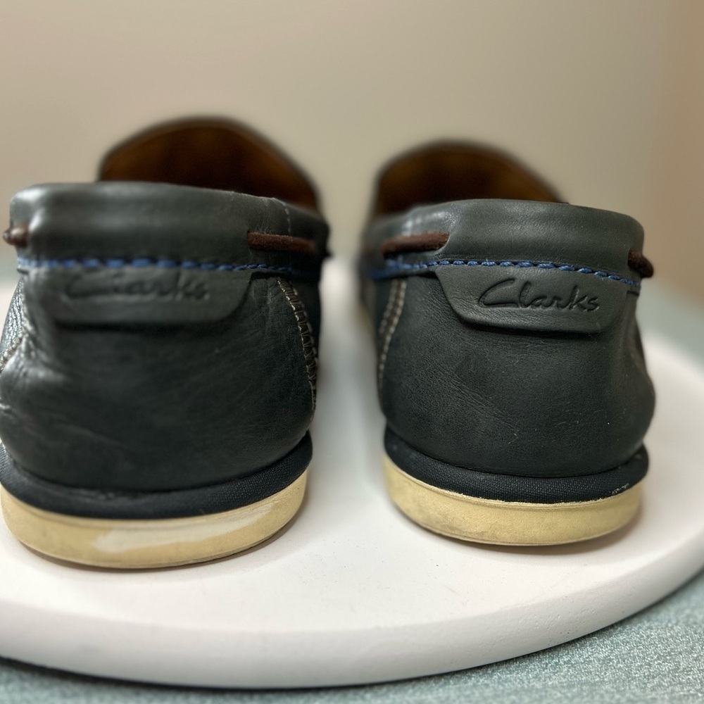 Clarks Kelan Lane Navy Leather Loafers Men’s Size 11 - Picture 11 of 14